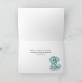 Schattigee Baby Dragon gevouwen bedankkaart (Binnen)