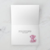 Schattigee Baby Dragon gevouwen bedankkaart (Binnen)
