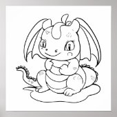 Schattigee Baby Dragon Grote Kleurplaat Poster (Voorkant)