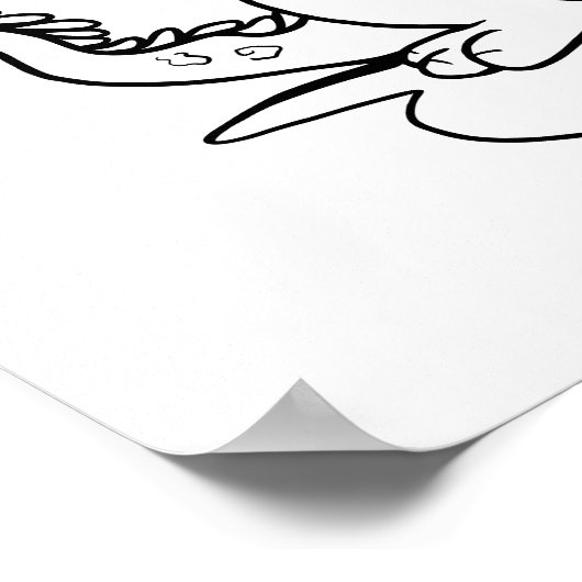 Schattigee Baby Dragon Grote Kleurplaat Poster (Hoek)