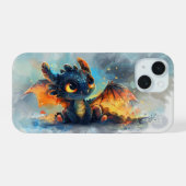 Schattigee Baby Dragon in prachtige kleuren. iPhone 15 Case (Achterkant horizontaal)