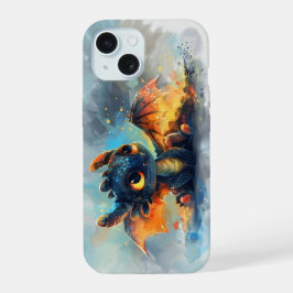 Schattigee Baby Dragon in prachtige kleuren. iPhone 15 Case