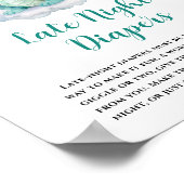 Schattigee Baby Dragon Late Night Luiers Poster (Hoek)