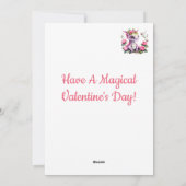 Schattigee Baby Dragon met harten bloemenValentijn Feestdagenkaart (Achterkant)