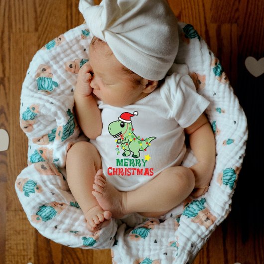 Schattigee Baby Dragon met Santa Hat Romper