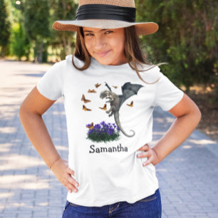 Schattigee Baby Dragon met Vlinders Lente T-shirt