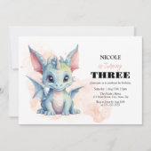 Schattigee Baby Dragon Sprookje Kind Verjaardag Kaart (Voorkant)