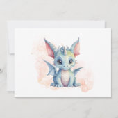 Schattigee Baby Dragon Sprookje Kind Verjaardag Kaart (Achterkant)