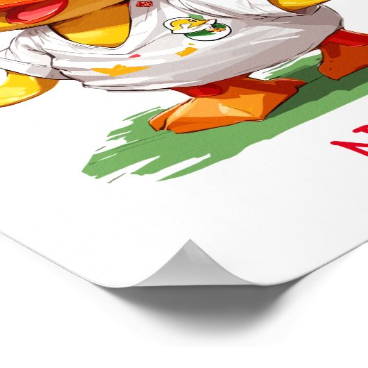 Schattigee Baby Duck aangepaste naam Poster (Hoek)