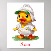Schattigee Baby Duck aangepaste naam Poster (Voorkant)