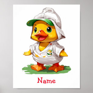 Schattigee Baby Duck aangepaste naam Poster
