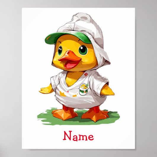 Schattigee Baby Duck aangepaste naam Poster (Voorkant)