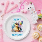 Schattigee baby Duck Happy Birthda Papieren Bordje (Feest)