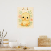 Schattigee Baby Duck – Waterverf Animal Print voor (Keuken)
