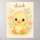 Schattigee Baby Duck – Waterverf Animal Print voor (Voorkant)