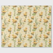 Schattigee Baby Ducks op een vijver Cadeaupapier (Vlak)