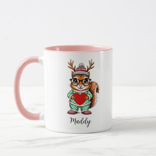 Schattigee Baby eekhoorn gepersonaliseerde kerst M Mok (Links)