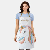 Schattigee Baby Eenhoorn Pastel Roze & Blauw Goude Schort (Gedragen)