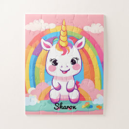 Schattigee Baby eenhoorn regenboog Legpuzzel