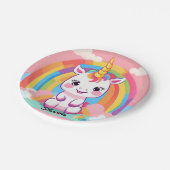 Schattigee Baby eenhoorn regenboog Papieren Bordje (Gekanteld)