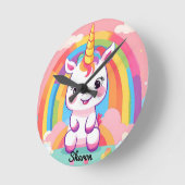 Schattigee Baby eenhoorn regenboog Ronde Klok (Hoek)