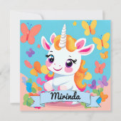 Schattigee Baby eenhoorn vlinder aangepaste naam (Voorkant)