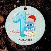 Schattigee baby eerste kerst baby dinosaurus keramisch ornament