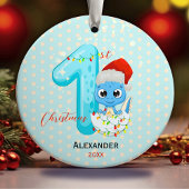 Schattigee baby eerste kerst baby dinosaurus keramisch ornament