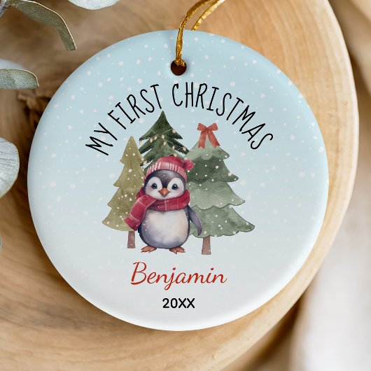 Schattigee baby eerste Kerst pinguin Keramisch Ornament