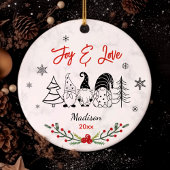 Schattigee baby eerste kerst zwart wit kabouter bo keramisch ornament