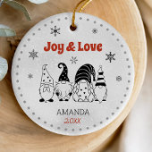Schattigee baby eerste kerst zwart wit kabouter keramisch ornament