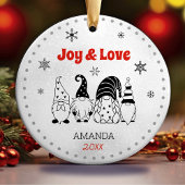 Schattigee baby eerste kerst zwart wit kabouter keramisch ornament