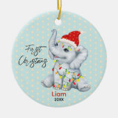 Schattigee baby eerste kerstverlichting schattige  keramisch ornament (Voorkant)