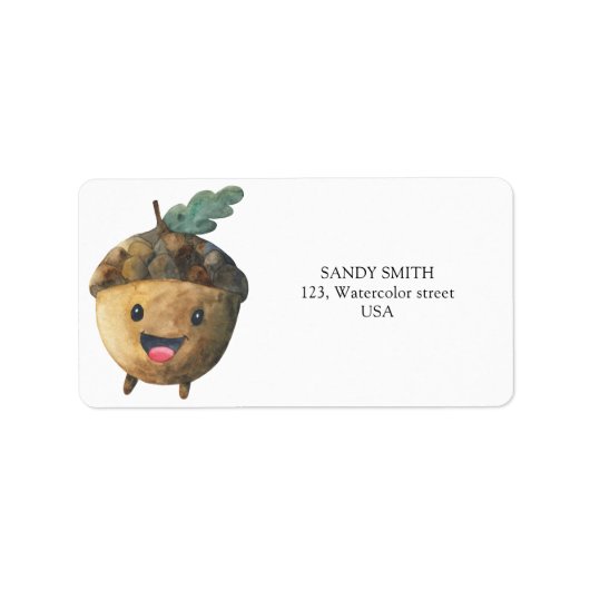 Schattigee baby-eikel etiket (Voorkant)