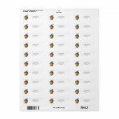 Schattigee baby-eikel etiket (Full Sheet)