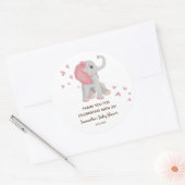 Schattigee Baby Elephant Blush Roze Baby shower Fa Ronde Sticker (Envelop)