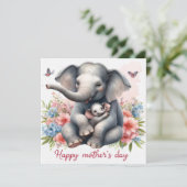 Schattigee Baby Elephant Moederdag Dierenvriend Kaart (Staand voorkant)