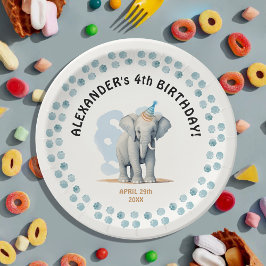 Schattigee Baby Elephant Safari Party Animals Wate Papieren Bordje