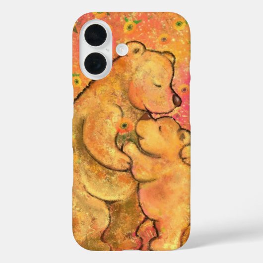 Schattigee Baby en mama Beren iPhone Case (Achterkant)