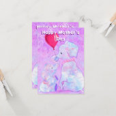 Schattigee Baby en moeder olifant Moederdag Kaart (Voorkant / Achterkant in situ)