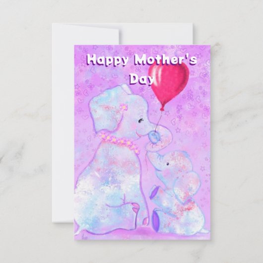 Schattigee Baby en moeder olifant Moederdag Kaart (Achterkant)