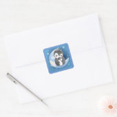 Schattigee Baby en pinguïn Vierkante Sticker (Envelop)