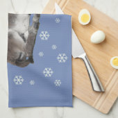 Schattigee Baby Ezel Slapen met Sneeuwvlokken Theedoek (Quarter Fold)