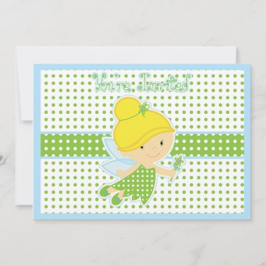 Schattigee, Baby Fairy verjaardagsfeestuitnodiging Kaart (Achterkant)