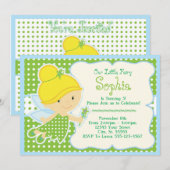 Schattigee, Baby Fairy verjaardagsfeestuitnodiging Kaart (Voorkant / Achterkant)