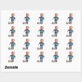 Schattigee Baby Football Speler Vierkante Sticker (Vel)