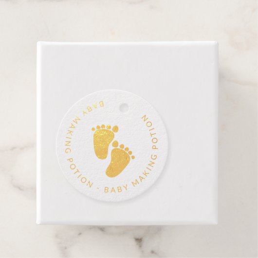 Schattigee Baby Footprints Blauw Baby Making Potio Bedankjes Labels (Met doos)