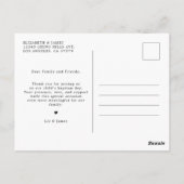 Schattigee Baby foto doop dank u Briefkaart (Achterkant)