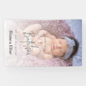Schattigee Baby Foto Doop Welkomstbord Banner (Horizontaal)