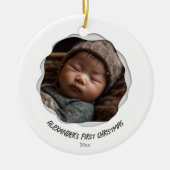 Schattigee Baby foto eerste vrolijke kerst Keramisch Ornament (Voorkant)